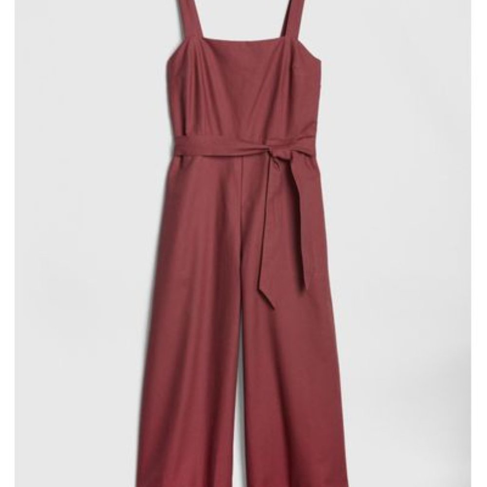 Gap Apron Wide-Leg Jumpsuit in Linen-Cotton - 4 Tall 4T